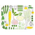 Eat your greens tray in size 27x20 cm. Vegetables on white background. Food contact safe and can be washed in the dishwasher. Eat your greens bricka i storlek 27 x 20 cm. Motivet är grönsaker på vit bakgrund. Eat your greens tarjotin. koko 27 x 20 cm. 