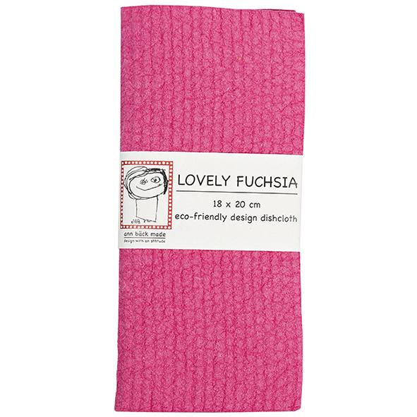 lovely fuchsia. dishcloth, disktrasa, tiskirätti. Made of 70% cellulose and 30% waste cotton Eco friendly Compostable Vegan All-natural fibers FCS certified . Fuchsiavärinen tiskirätti. fuchsiafärgad disktrasa. Finnish design. Made in Finland. Valmistettu Suomessa.